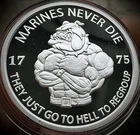 2023 1oz Silver Shield Marines Never Die .999 AG Proof Round (COA 328/500)