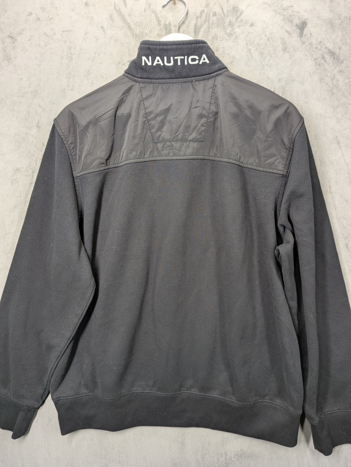 Nautica Quarter Zip Sweatshirt Size Large Softshell Upper Back Black Long Sleeve image 5