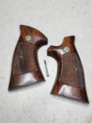 Vtg Smith & Wesson N Frame Wood TARGET Grips 24 25 27 28 29 629 Hwy 57 -Square