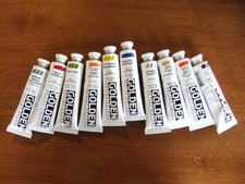 10 Tubes Golden Heavy Body Acrylic Paint 2oz....