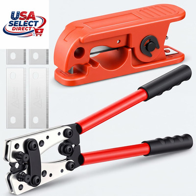 Cable Crimper Stripper Tool Kit with 4 Extra Blades for AWG 8-1/0