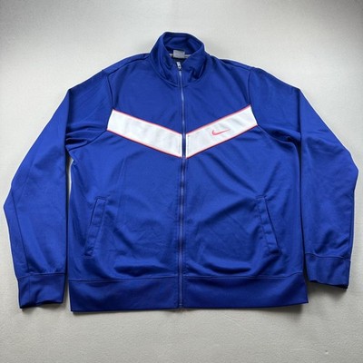 Nike Track Jacket Striker Mens XL Royal Blue Full Zip Swoosh Athletic Sportswear