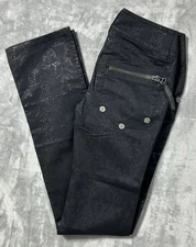 Thomas Wylde Skull Pants Women’s 2 Kat Von D Tag Low Rise Slim Metallic