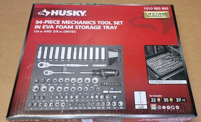 #ad HUSKY Mechanics Tool Set in EVA Foam 94 Piece 1010983993 New Open Box $74.99