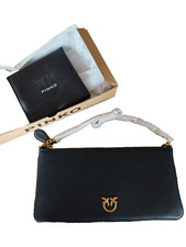 PINKO Horizontal Flat Bag aus Leder   Schwarz...