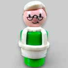 Fisher Price Little People Main Street Market Grocery Store Worker Green Vintage