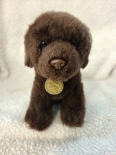 Aurora Miyoni Tots Chocolate Lab Plush Puppy Dog 8" With Neck Tag Brown Stuffed