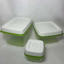Set of 3 Rubbermaid Produce Keepers Storage Containers 17.3, 11.1 & 2.5 Cups