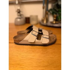 Birkenstock Arizona Beige Sandals Double Buckle Women's Comfort Slides