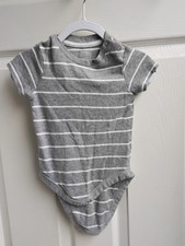 F& F Baby Boys Allinone Round Neck Short Sleeves T-Shirt Aged 9-12mths  Grey