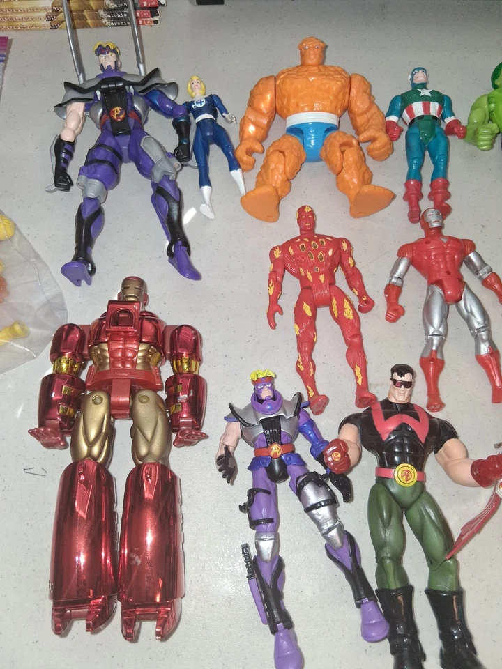 1990s Marvel Toybiz Avengers Fantastic Four 12 Action Figure LOT Iron Man Hulk - Image 2 of 4