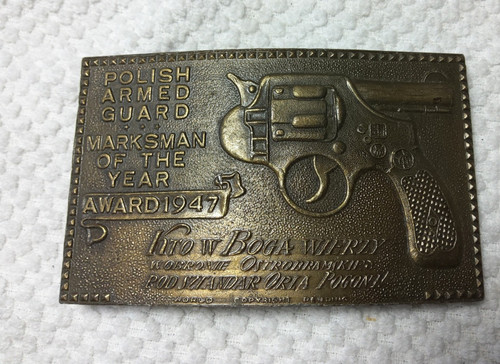 Vintage Capt. Hawks Sky Patrol Buckle Polish Armed Guard Marksman Of The Year