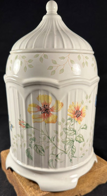 Lenox Butterfly Meadow Cookie Jar w Lid  Floral Footed Ltd Ed c