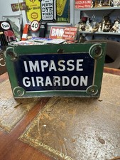 Original Vintage Impasse Girardon Enamel Paris Street Sign 50x30cm