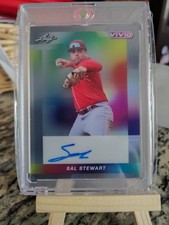 2023 Leaf Vivid Reds Sal Stewart RC Signed - SSP Silver Rookie Auto #7/9