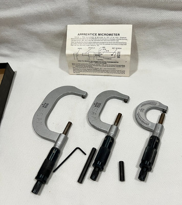Sears  0-3'' 3 Piece Economy Apprentice  Mechanical Micrometer Set