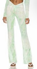 Good American Women  s Mesh Ruched V Boot Pant in Green Marble Size 1/Small