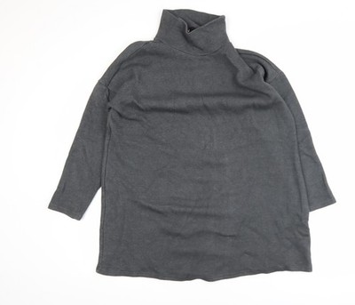 Sehr graues Damen-Stricktop mit Rollkragen Größe 12