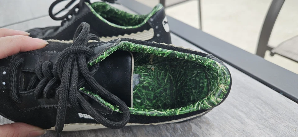 Zapatilla de Golf Puma Roma Talla 7W Cuero Negro Blanco/Punta de Ala de Gamuza Foto 4 de 4