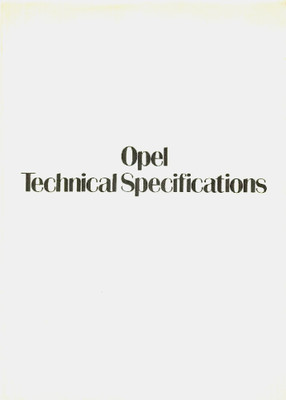Opel Technical Specifications 1980-1981 UK Brochure Kadett Ascona Manta Rekord