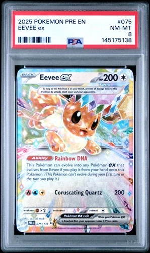 2025 POKEMON PRE EN-PRISMATIC EVOLUTIONS #075 EEVEE EX PSA 8