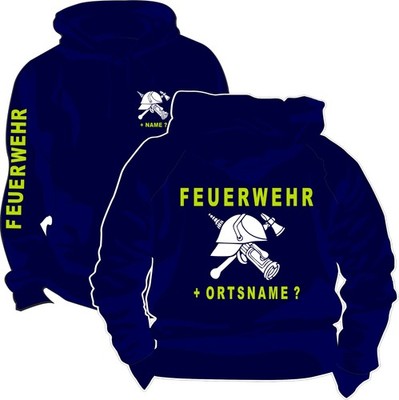 Feuerwehr Kapuzensweatshirt Hoodie Kapuzenpullover Pullover Bekleidung Ortsname