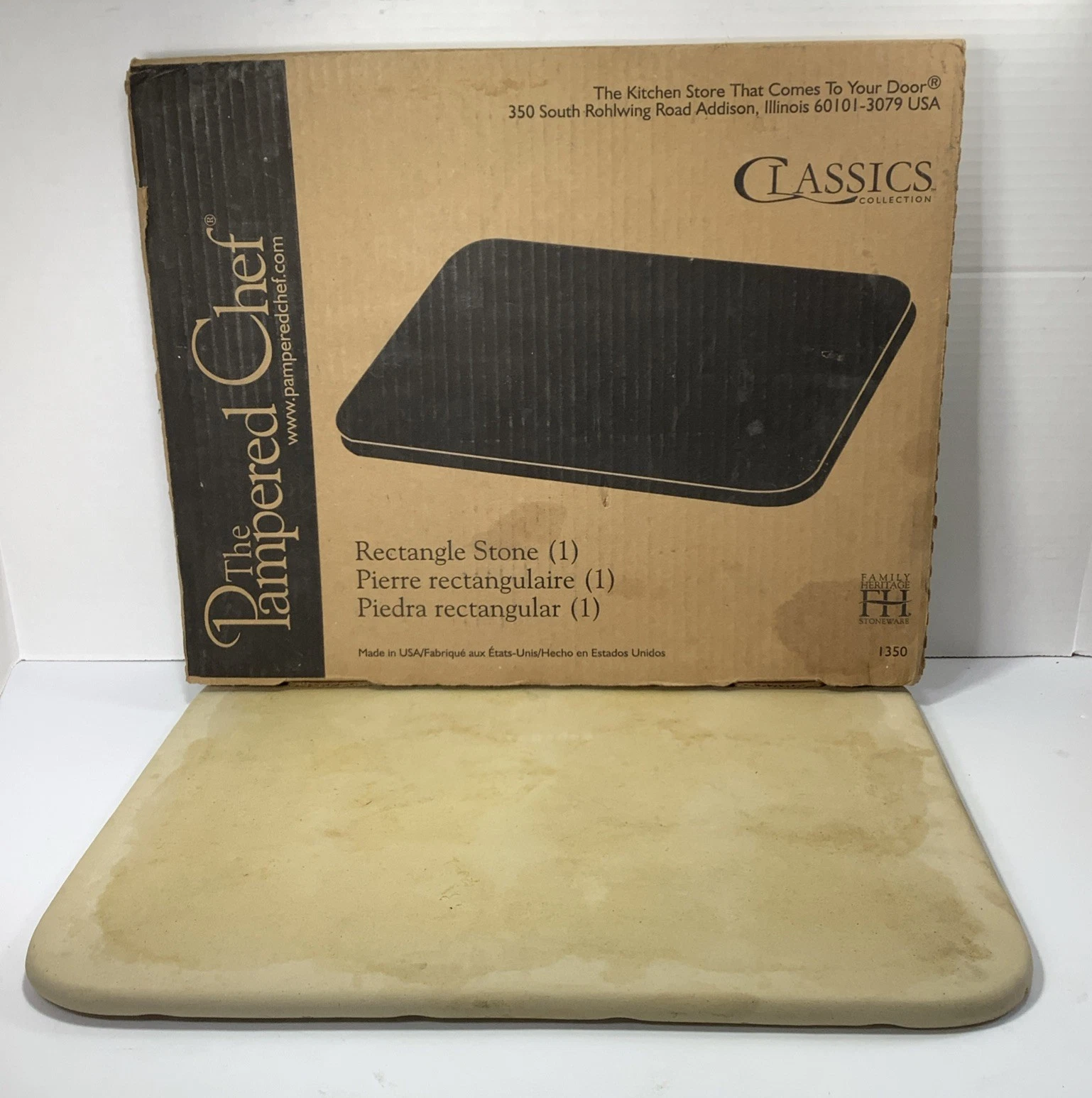 Pampered Chef 12x15 Rectangle Baking Stone 1350 Cookie Sheet IOB
Opens in a new window or tab