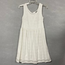 George Dress Women's 4-6 White Sleeveless Eyelet Feminine Whimsical Coquette