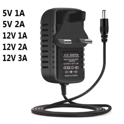 5V 12V 1A 2A 3A Mains Transformer UK Plug Power Supply Charger AC/DC Adapter - Image 1 of 4
