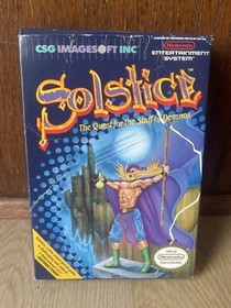 Solstice: The Quest for the Staff of Demnos (Nintendo NES) Box + Game Rare