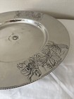 Vintage Forged Aluminum Rotating Lazy Susan Serving Tray Flowers 16” Hammercraft — photo 2