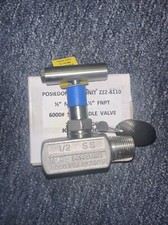 KF Industries NV 1/2" Male x Female 6,000 PSI Stainless Steel Needle Valve