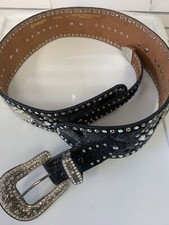 Ariat Women's Hair-On-Hide Crystal Concho Belt Black Sz XL 40" - 44" Stones