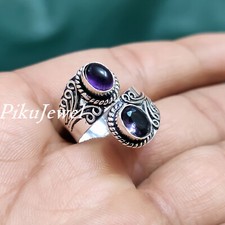 African Amethyst Multi Gemstone 925 Sterling Silver Stylish Ring Fashion Jewelry