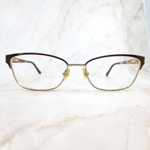 Nicole Miller Eyeglasses Frame Womens Brown Evergreen Half Rim Cat Eye 53-16-132