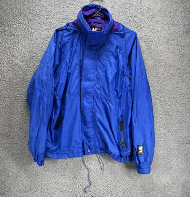 Vtg Helly Hansen Helly-Tech WaterProof Rain Jacket Coat Packable Blue M Pack B3