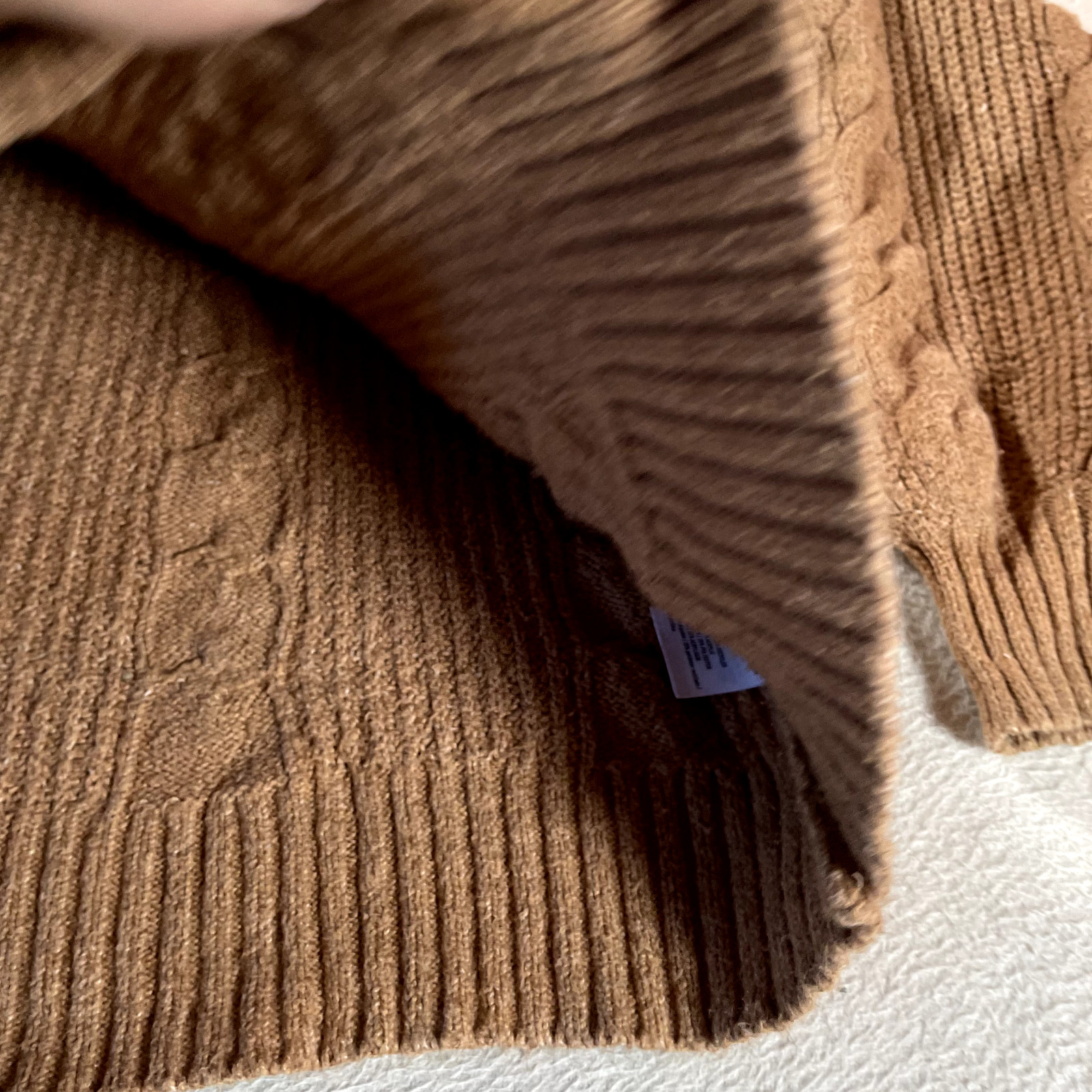 American Eagle Sweater Womens Tan Ribbed Chunky Knit Button Grandma Core V Neck