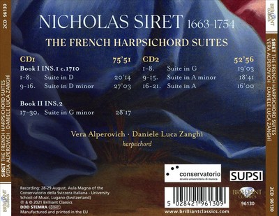 VERA ALPEROVICH / DANIELE ZANGHI SIRET: THE FRENCH HARPSICHORD SUITES NEW CD