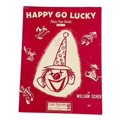 Happy Go Lucky Sheet Music 1 Piano 4 Hands Duet 1955 William Scher 