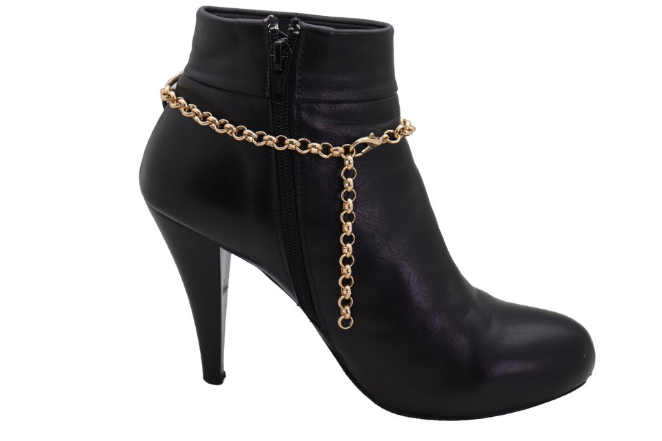 Ciondolo Per Scarpe Donna A Forma Di Freccia Con Catena Dorata - Gioiello Da Cocktail Party