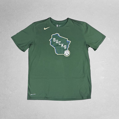 Milwaukee Bucks Nike Alternate State Logo Tee Shirt - SIze XL - NWOT