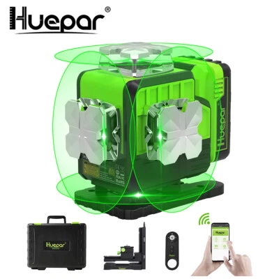 Huepar 4D Selbstnivellierendes Kreuzlinienlaser Bluetooth-Konnektivität Laser