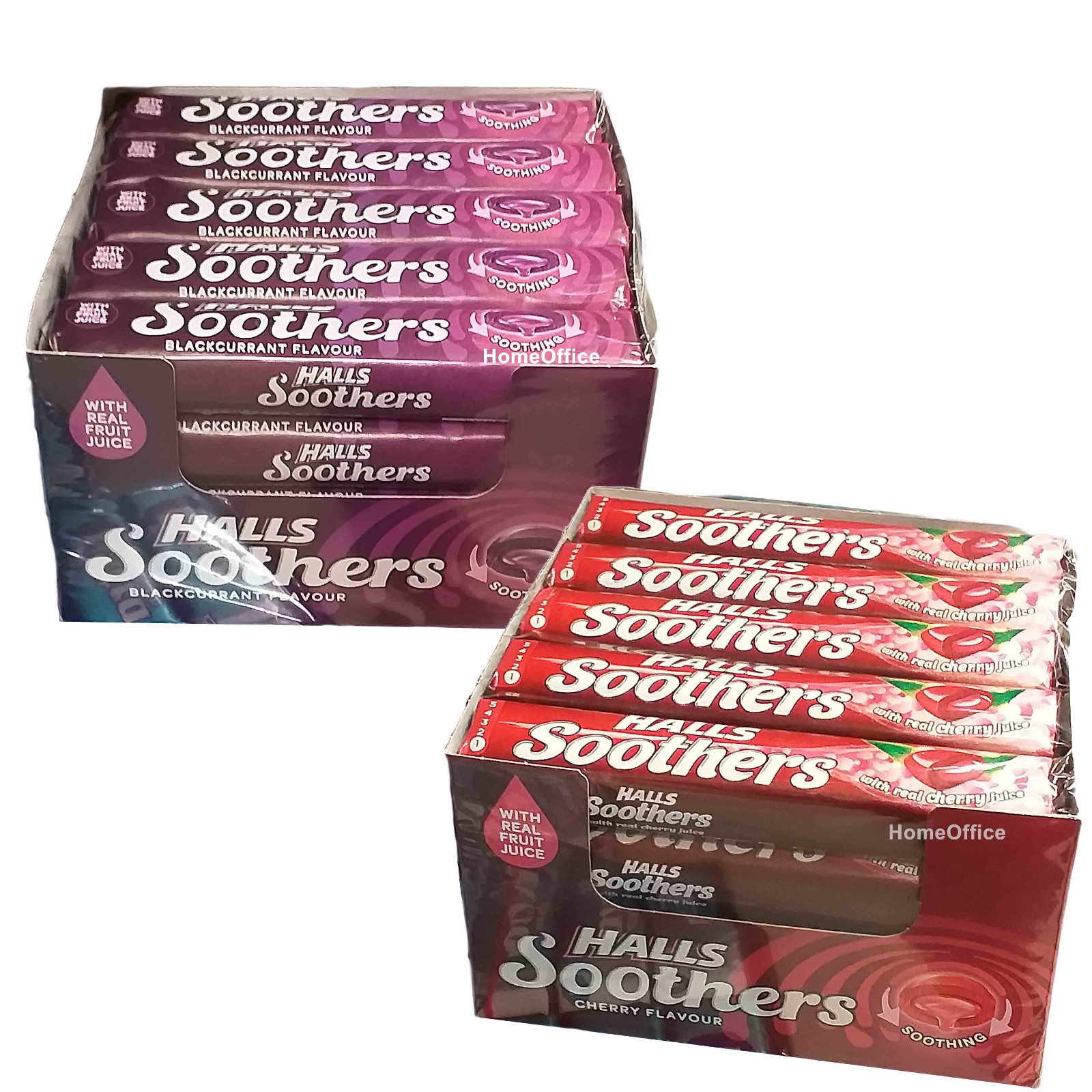 Halls Soothers Blackcurrant, Strawberry Or Cherry Throat Sweets 20