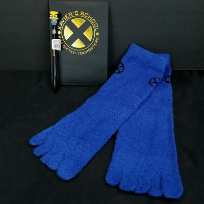 X-men Xaviers School for Gifted Youngsters Notebook Wolverine Pen Beast Sock set