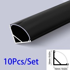 10pcs Black Led Aluminum Profile Channel Holder Style V LED Strip Bar 1M/3.28FT