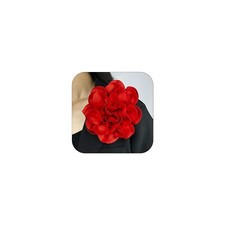 19mm Extra Large Rose Flower Brooches Dainty Satin Fabric Rose Flower Lapel P...