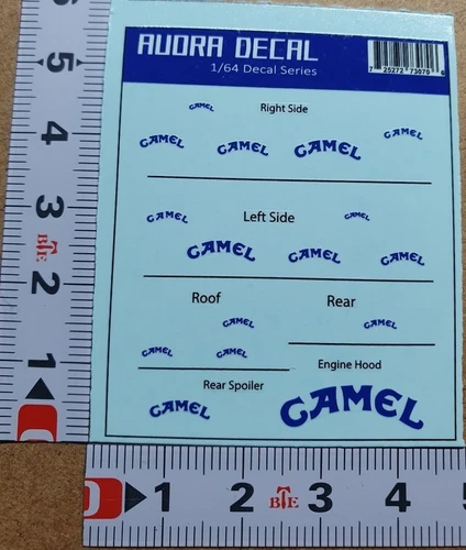 DECALS 1/64 LOGOS TOBACCO CAMEL BLUE - TRIPLE9 / T9-64camel