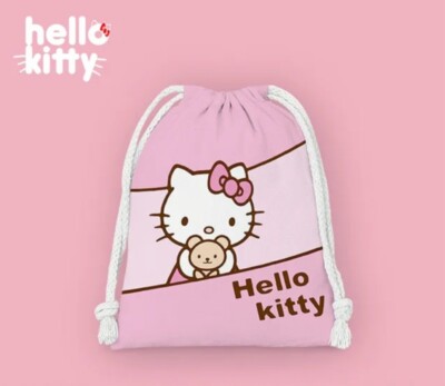 Sanrio Anime Hello Kitty Drawstring Small Cloth Bag