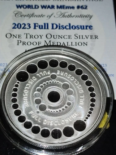 2023 Silver Shield FULL DISCLOSURE - 1oz .999 Silver Proof - With Coa
