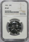 1961 FRANKLIN HALF DOLLAR PROOF PF 67 NGC PQ NO SPOTS! ACTUAL COIN! #469